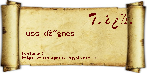 Tuss Ágnes névjegykártya
